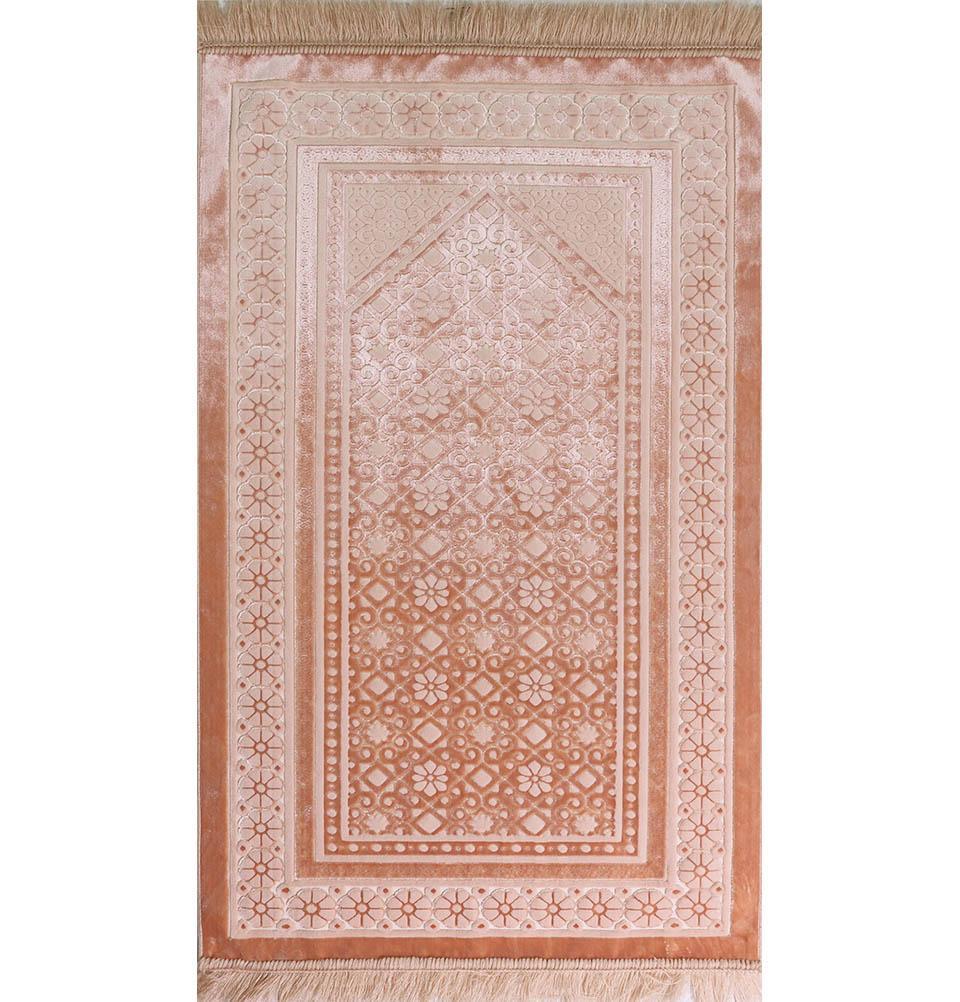 Modefa Prayer Rug Light Pink Luxury Velvet Eid Mubarak Gift Bag Set - 5 Pieces with Prayer Rug - Light Pink