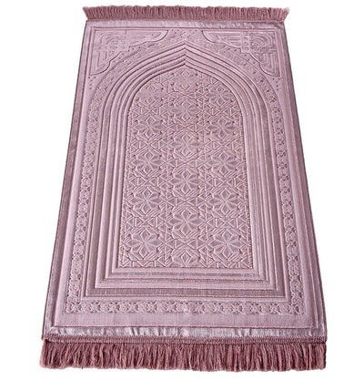 Modefa Prayer Rug Lilac Luxury Velvet Islamic Prayer Rug Najma Lilac