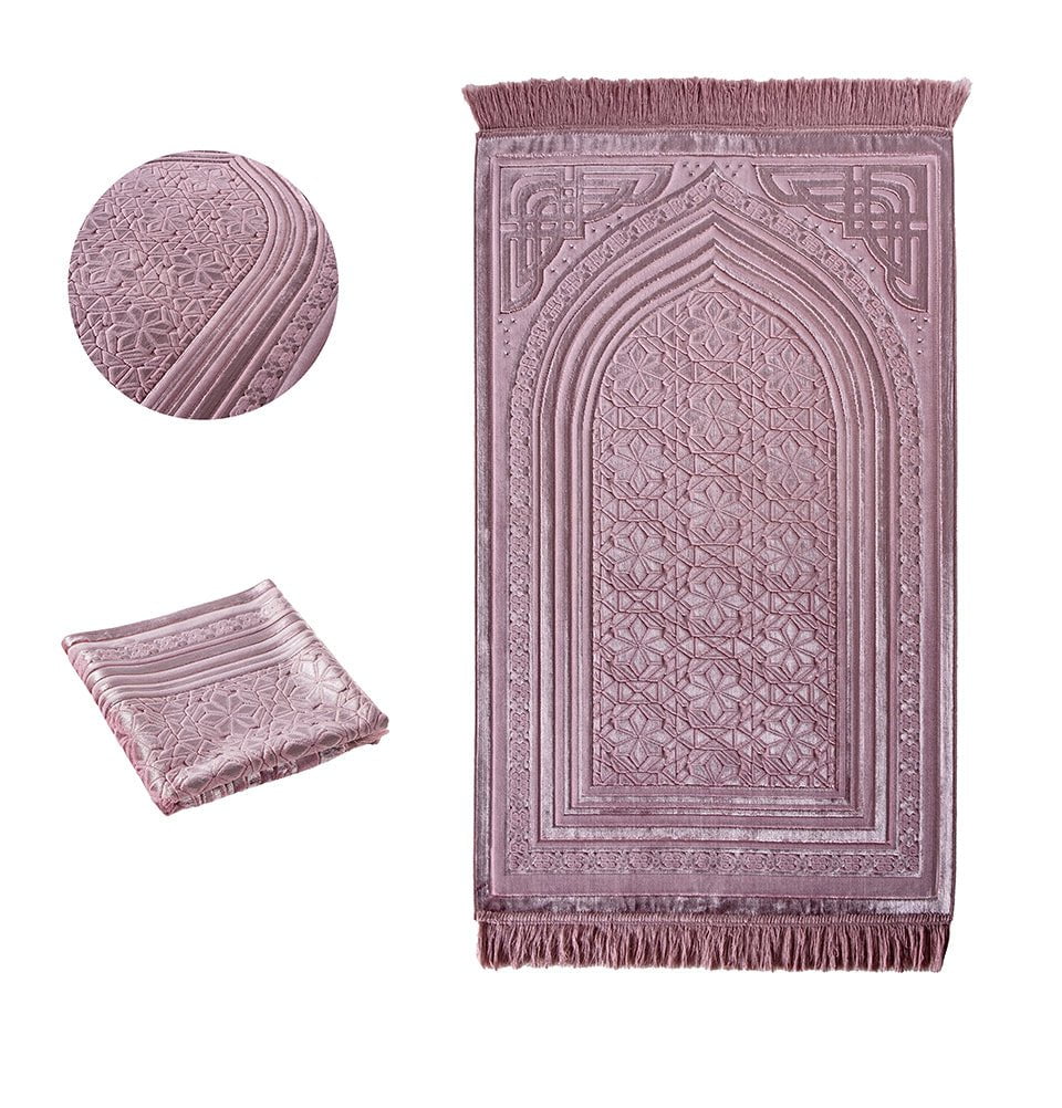 Modefa Prayer Rug Lilac Luxury Velvet Islamic Prayer Rug Najma Lilac