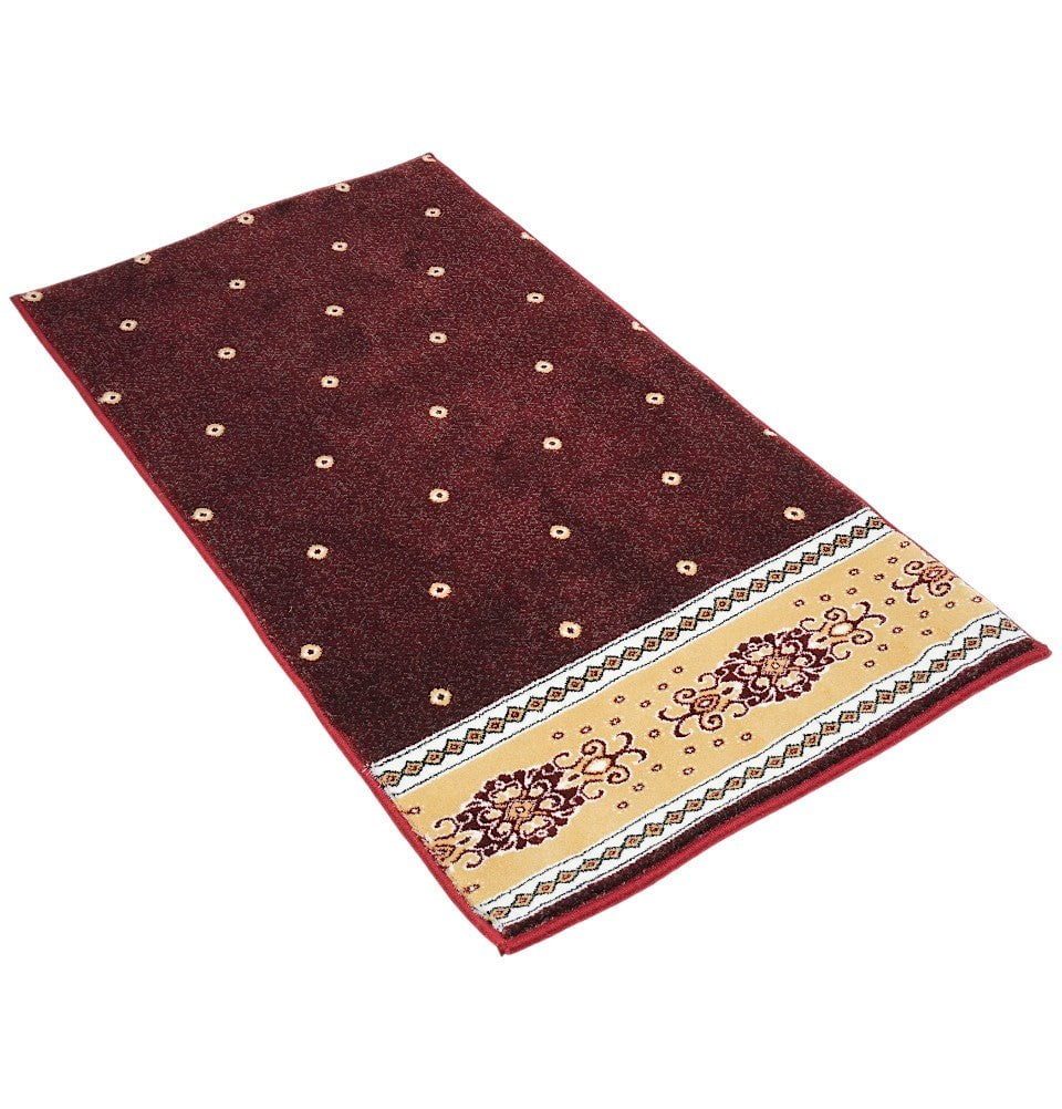 Modefa Prayer Rug Luxury Islamic Prayer Carpet | Rolled Velvet Kilim Rug | Dotted - Red