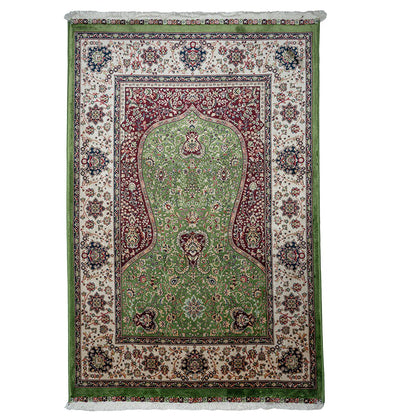 Modefa Prayer Rug Luxury Velvet Carpet Islamic Prayer Rug Shehzade - Lavish Green