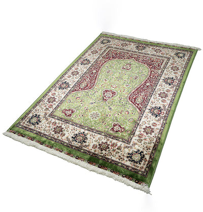 Modefa Prayer Rug Luxury Velvet Carpet Islamic Prayer Rug Shehzade - Lavish Green