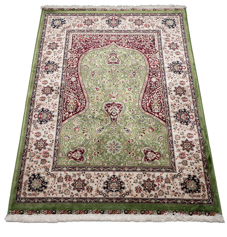 Modefa Prayer Rug Luxury Velvet Carpet Islamic Prayer Rug Shehzade - Lavish Green