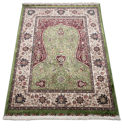 Modefa Prayer Rug Luxury Velvet Carpet Islamic Prayer Rug Shehzade - Lavish Green