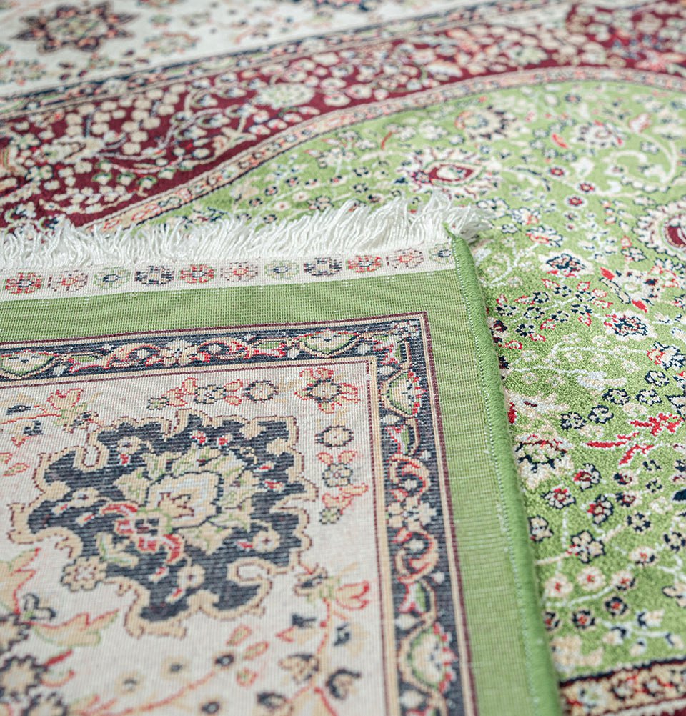 Modefa Prayer Rug Luxury Velvet Carpet Islamic Prayer Rug Shehzade - Lavish Green