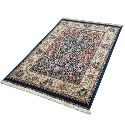 Modefa Prayer Rug Luxury Velvet Carpet Islamic Prayer Rug Shehzade - Majestic Navy Blue