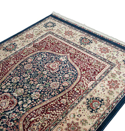 Modefa Prayer Rug Luxury Velvet Carpet Islamic Prayer Rug Shehzade - Majestic Navy Blue