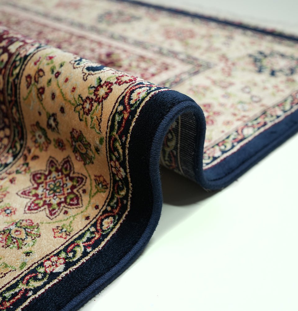 Modefa Prayer Rug Luxury Velvet Carpet Islamic Prayer Rug Shehzade - Majestic Navy Blue