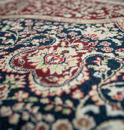 Modefa Prayer Rug Luxury Velvet Carpet Islamic Prayer Rug Shehzade - Majestic Navy Blue