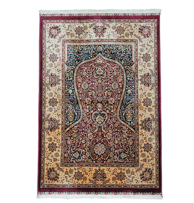 Modefa Prayer Rug Luxury Velvet Carpet Islamic Prayer Rug Shehzade - Royal Red