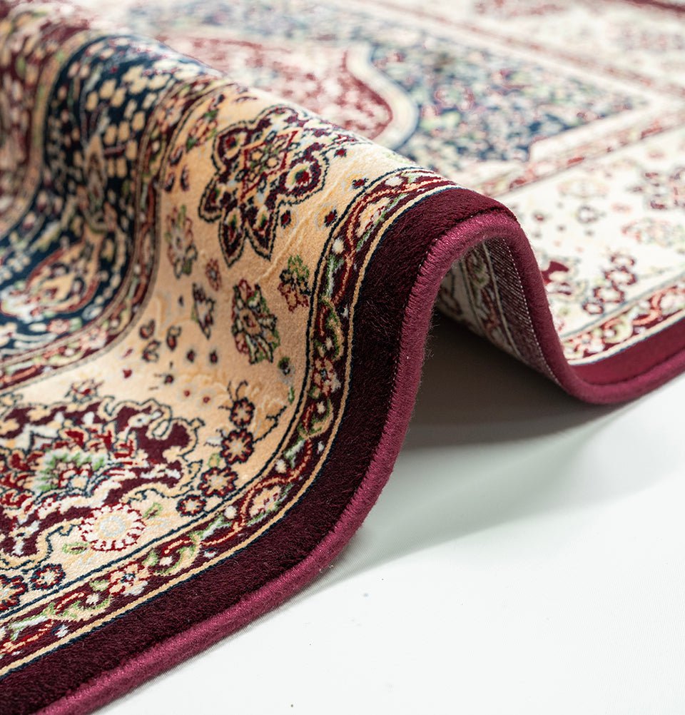 Modefa Prayer Rug Luxury Velvet Carpet Islamic Prayer Rug Shehzade - Royal Red