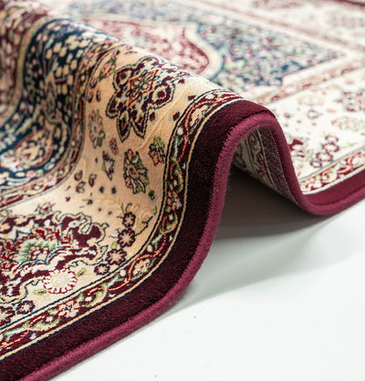 Modefa Prayer Rug Luxury Velvet Carpet Islamic Prayer Rug Shehzade - Royal Red