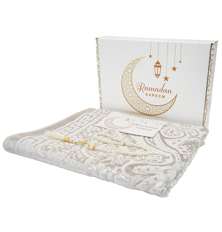 Royal Sejadah® Luxury Prayer Mat & Tasbih Set – Islamic Janamaz Rug From Turkey – Perfect Gift