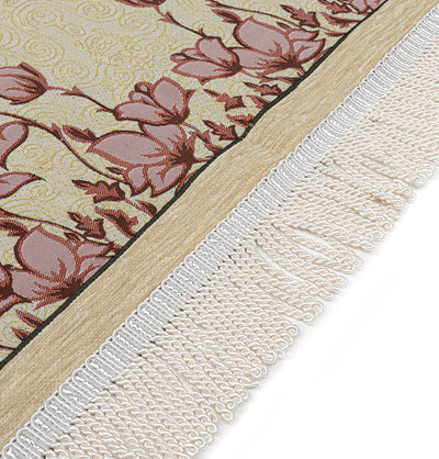 Modefa Prayer Rug Mink Chenille & Taffeta Islamic Prayer Mat Poppies - Mink