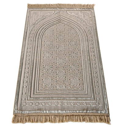 Modefa Prayer Rug Mink Luxury Velvet Islamic Prayer Rug 5 Piece Ramadan Gift Set - Mink