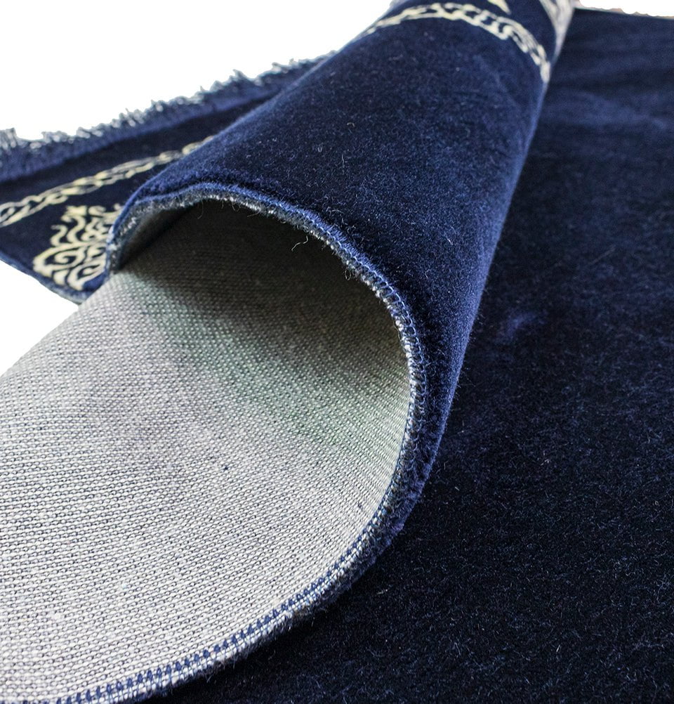 Modefa Prayer Rug Navy Blue Grand Plush Wide Islamic Prayer Rug - Navy Blue