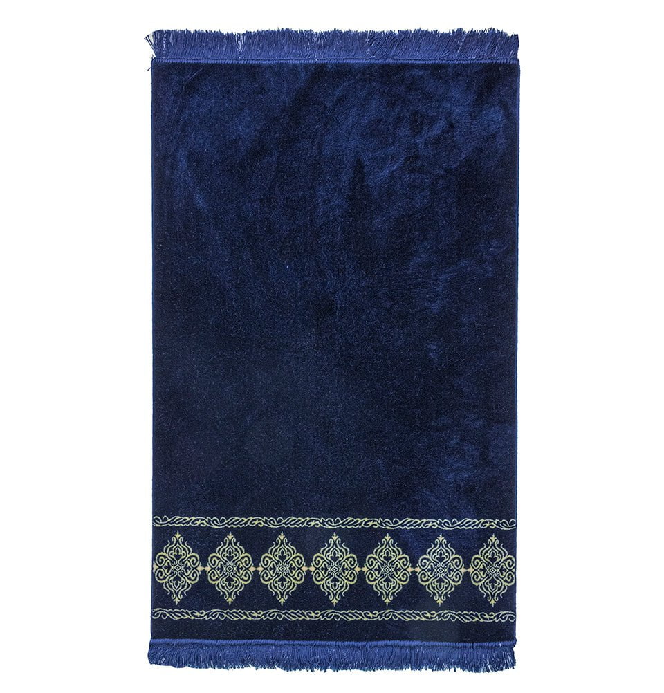 Modefa Prayer Rug Navy Blue Grand Plush Wide Islamic Prayer Rug - Navy Blue