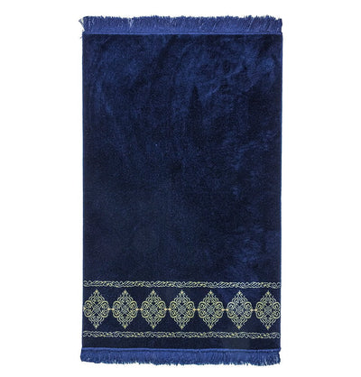 Modefa Prayer Rug Navy Blue Grand Plush Wide Islamic Prayer Rug - Navy Blue