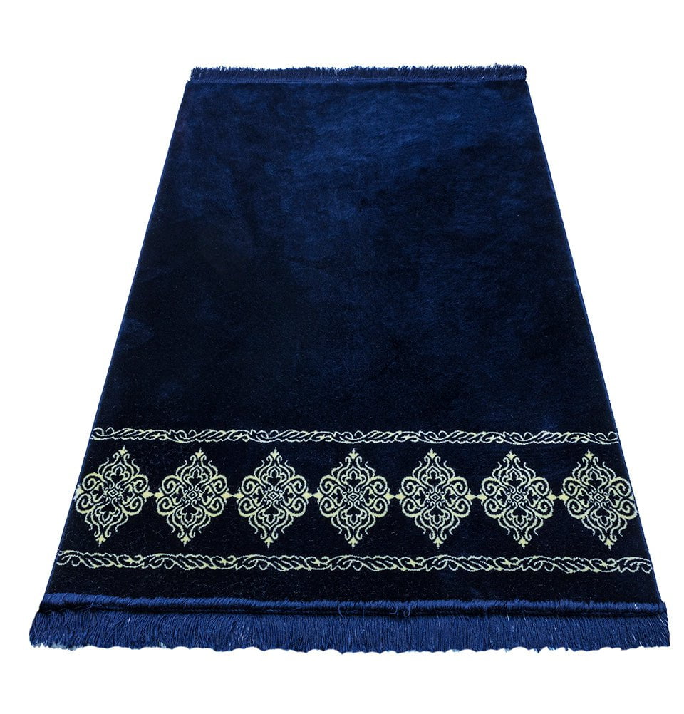 Modefa Prayer Rug Navy Blue Grand Plush Wide Islamic Prayer Rug - Navy Blue