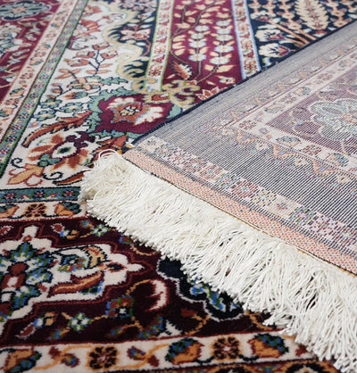 Modefa Prayer Rug Navy Luxury Velvet Carpet Islamic Prayer Rug Sultan Grace - Navy
