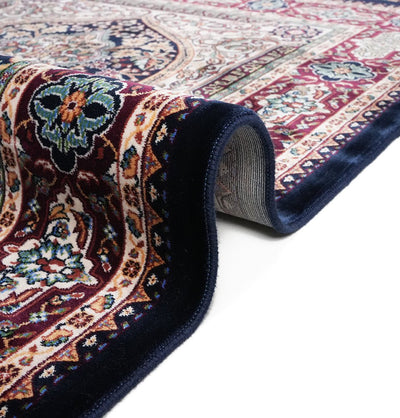 Modefa Prayer Rug Navy Luxury Velvet Carpet Islamic Prayer Rug Sultan Grace - Navy