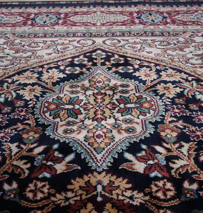 Modefa Prayer Rug Navy Luxury Velvet Carpet Islamic Prayer Rug Sultan Grace - Navy