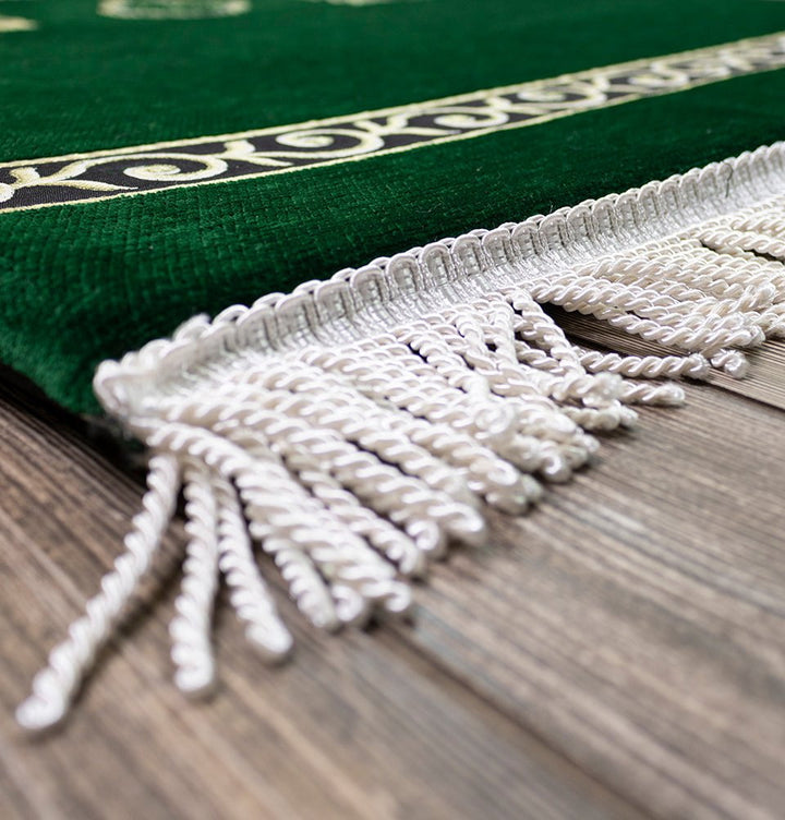 Foldable Foam Islamic Prayer Rug | Luxury Meccan - Green