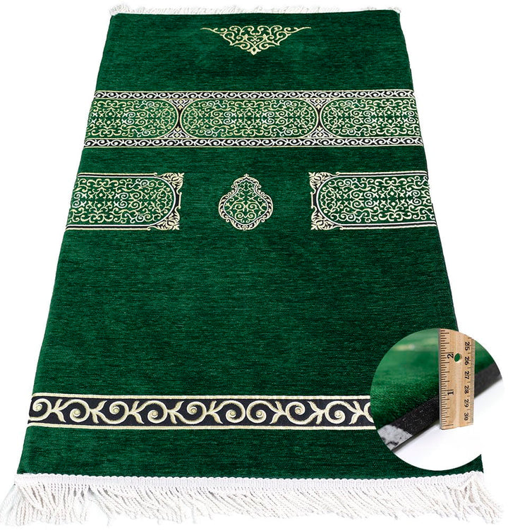 Foldable Foam Islamic Prayer Rug | Luxury Meccan - Green
