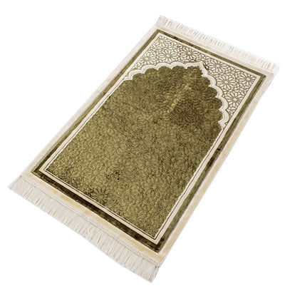 Modefa Prayer Rug Olive Green Hidaya Plush Islamic Prayer Rugs - Olive Green