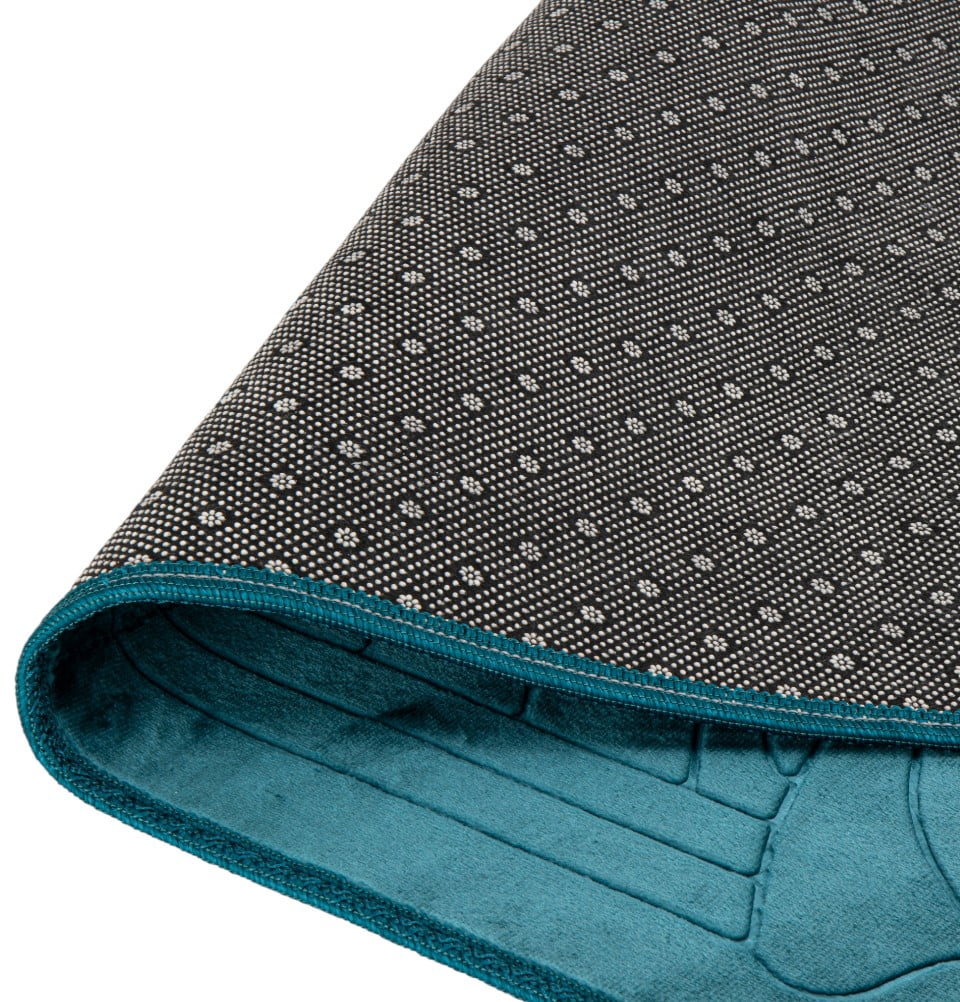 Padded Non-Slip Plush Islamic Prayer Rug Clam - Teal