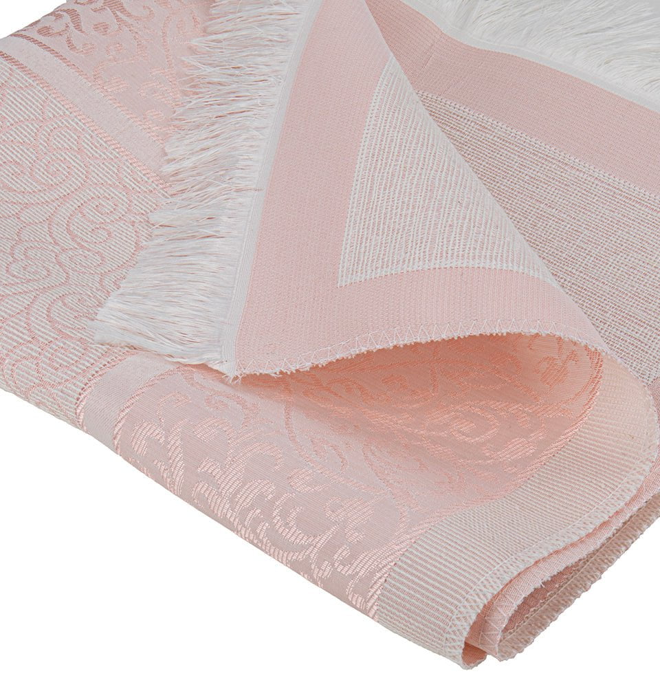Modefa Prayer Rug Pink Islamic Gift Set - Prayer Mat & Tesbih in Taffeta Gift Bag - Pink