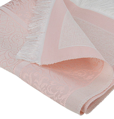 Modefa Prayer Rug Pink Islamic Gift Set - Prayer Mat & Tesbih in Taffeta Gift Bag - Pink