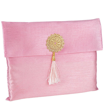 Modefa Prayer Rug Pink Islamic Gift Set - Prayer Mat & Tesbih in Taffeta Gift Bag - Pink