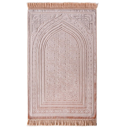 Modefa Prayer Rug Pink Luxury Velvet Islamic Prayer Rug Najma Pink