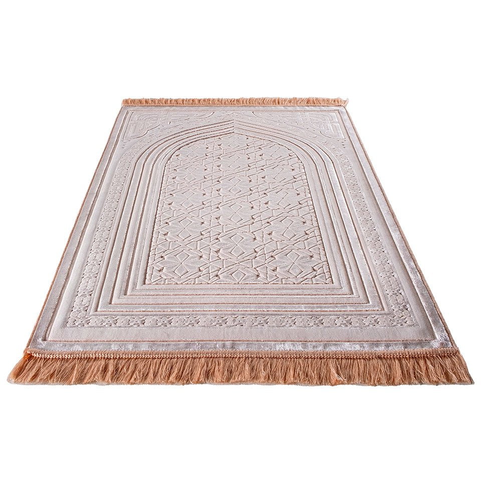 Modefa Prayer Rug Pink Luxury Velvet Islamic Prayer Rug Najma Pink