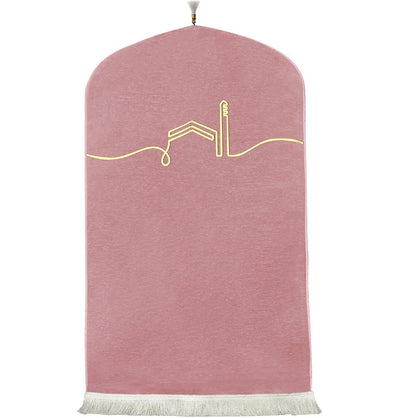 Modefa Prayer Rug Pink Luxury Woven Chenille Islamic Prayer Mat Serenity - Pink