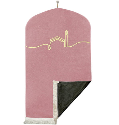 Modefa Prayer Rug Pink Luxury Woven Chenille Islamic Prayer Mat Serenity - Pink