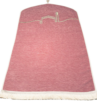 Modefa Prayer Rug Pink Luxury Woven Chenille Islamic Prayer Mat Serenity - Pink