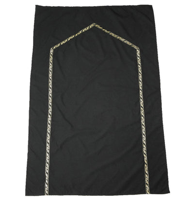 Modefa Prayer Rug Pocket Travel Prayer Mat with Zippered Case - Black with Gold Tulip