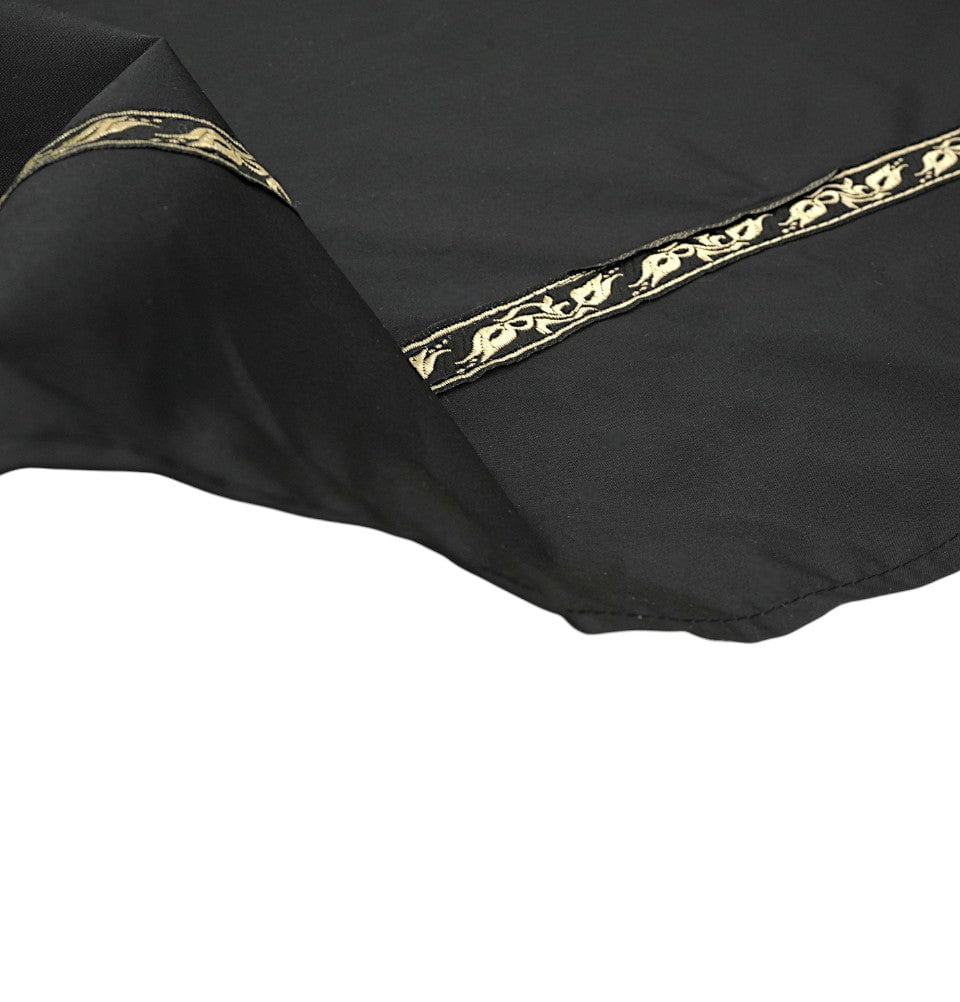 Modefa Prayer Rug Pocket Travel Prayer Mat with Zippered Case - Black with Gold Tulip