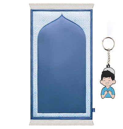 Modefa Prayer Rug Premium Foldable Cushion Junior Prayer Mat - Andulus Arch Blue