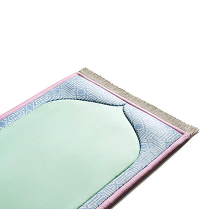 Modefa Prayer Rug Premium Foldable Cushion Junior Prayer Mat - Andulus Arch Pastel Green