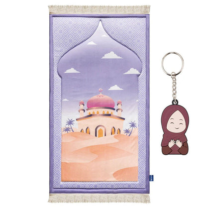 Modefa Prayer Rug Premium Foldable Cushion Junior Prayer Mat - Masjid Oasis Lilac