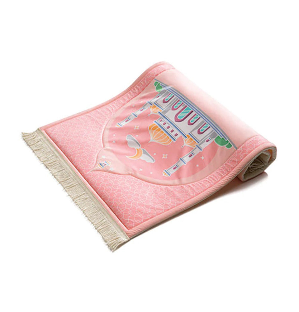 Modefa Prayer Rug Premium Foldable Cushion Junior Prayer Mat - Pink Horizon