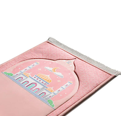 Modefa Prayer Rug Premium Foldable Cushion Junior Prayer Mat - Pink Horizon