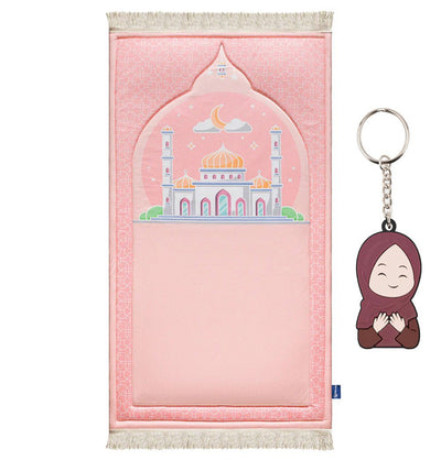 Modefa Prayer Rug Premium Foldable Cushion Junior Prayer Mat - Pink Horizon