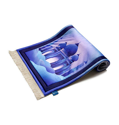 Modefa Prayer Rug Premium Foldable Cushion Junior Prayer Mat - Violet Sky Masjid
