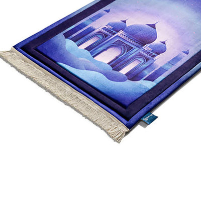 Modefa Prayer Rug Premium Foldable Cushion Junior Prayer Mat - Violet Sky Masjid