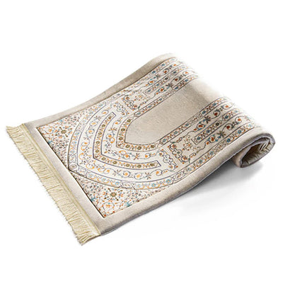 Modefa Prayer Rug Premium Foldable Cushion Prayer Mat - Arabesque Vines Beige