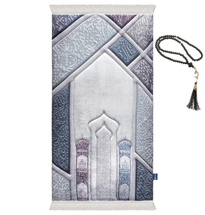Modefa Prayer Rug Premium Foldable Cushion Prayer Mat - Call to Prayer Blue